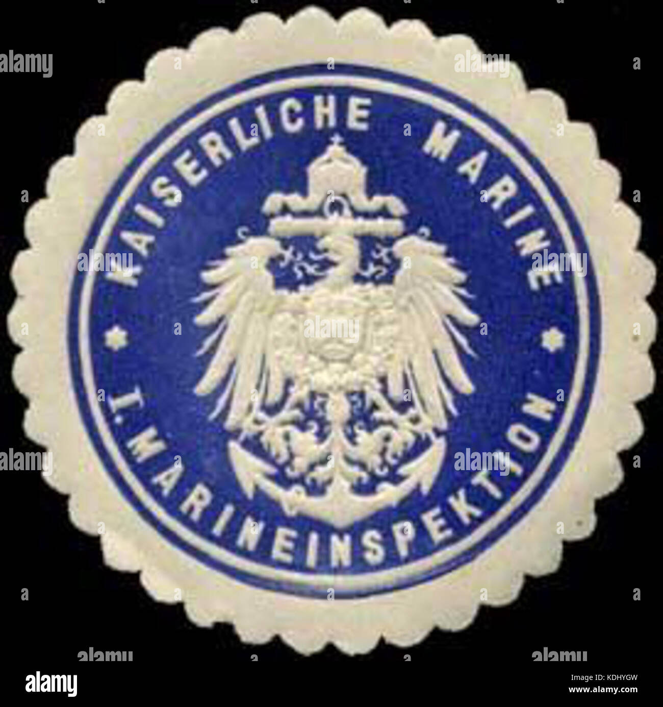 Siegelmarke Kaiserlichen Marine I. Marineinspektion W 0239778 Stockfoto