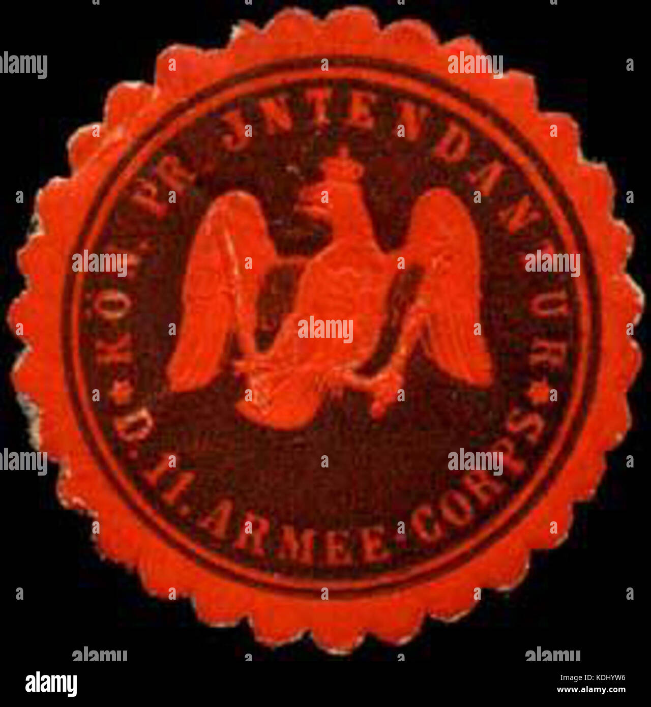 Siegelmarke K.Pr. Intendantur des 11. Armee Corps W 0283688 Stockfoto