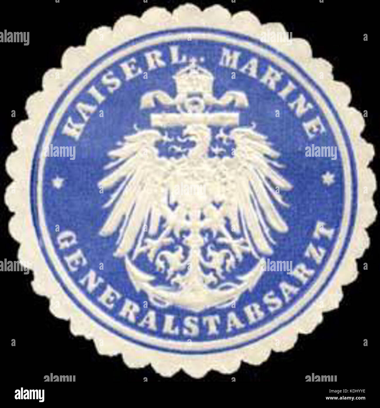 Siegelmarke Kaiserlichen Marine Generalstabsarzt W 0283770 Stockfoto