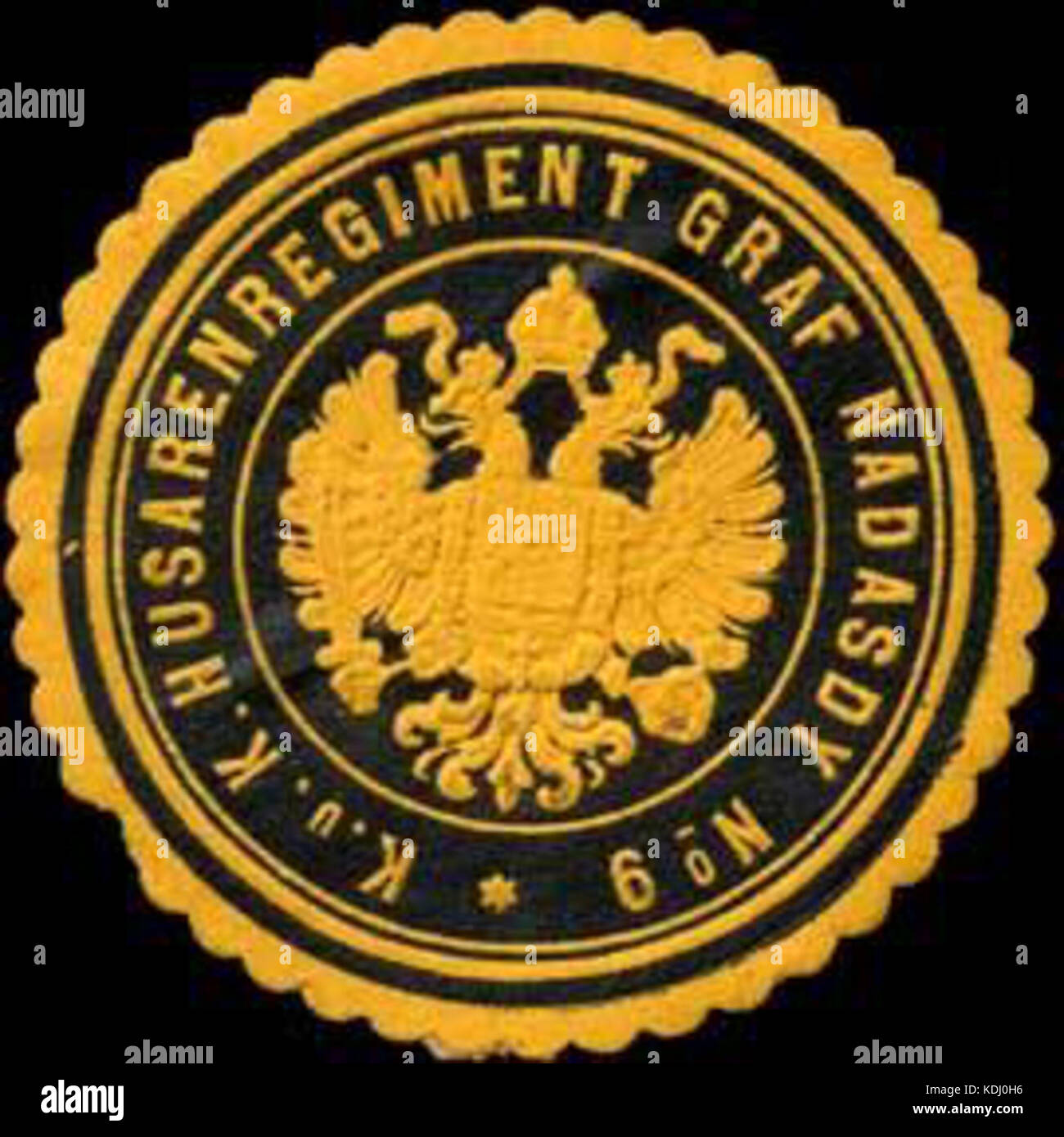 Siegelmarke K.u.K. Husarenregiment Graf Nadasdy Nr. 9 W 0317142 Stockfoto