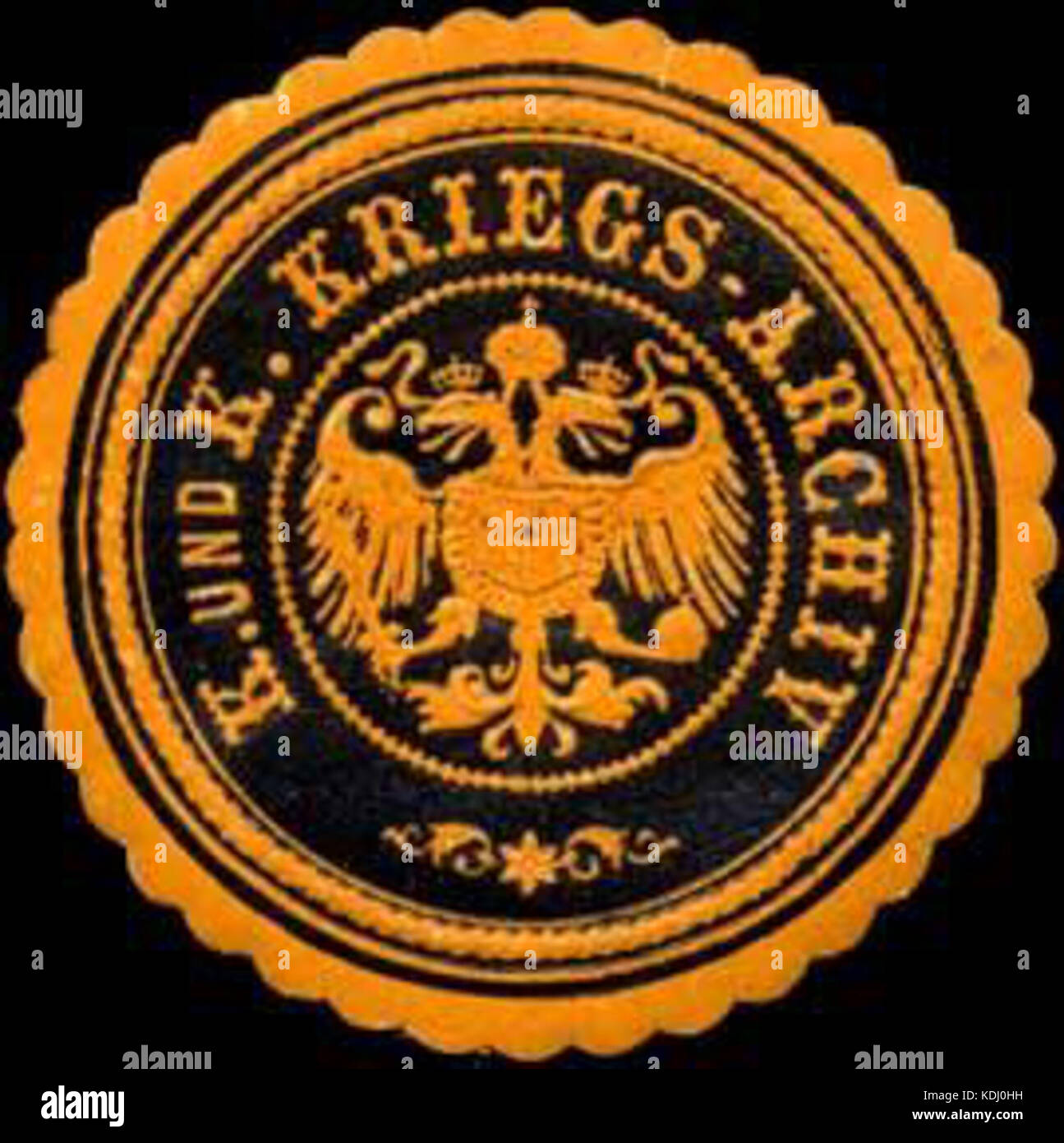 Siegelmarke K. und K. Kriegs Archiv W 0317157 Stockfoto