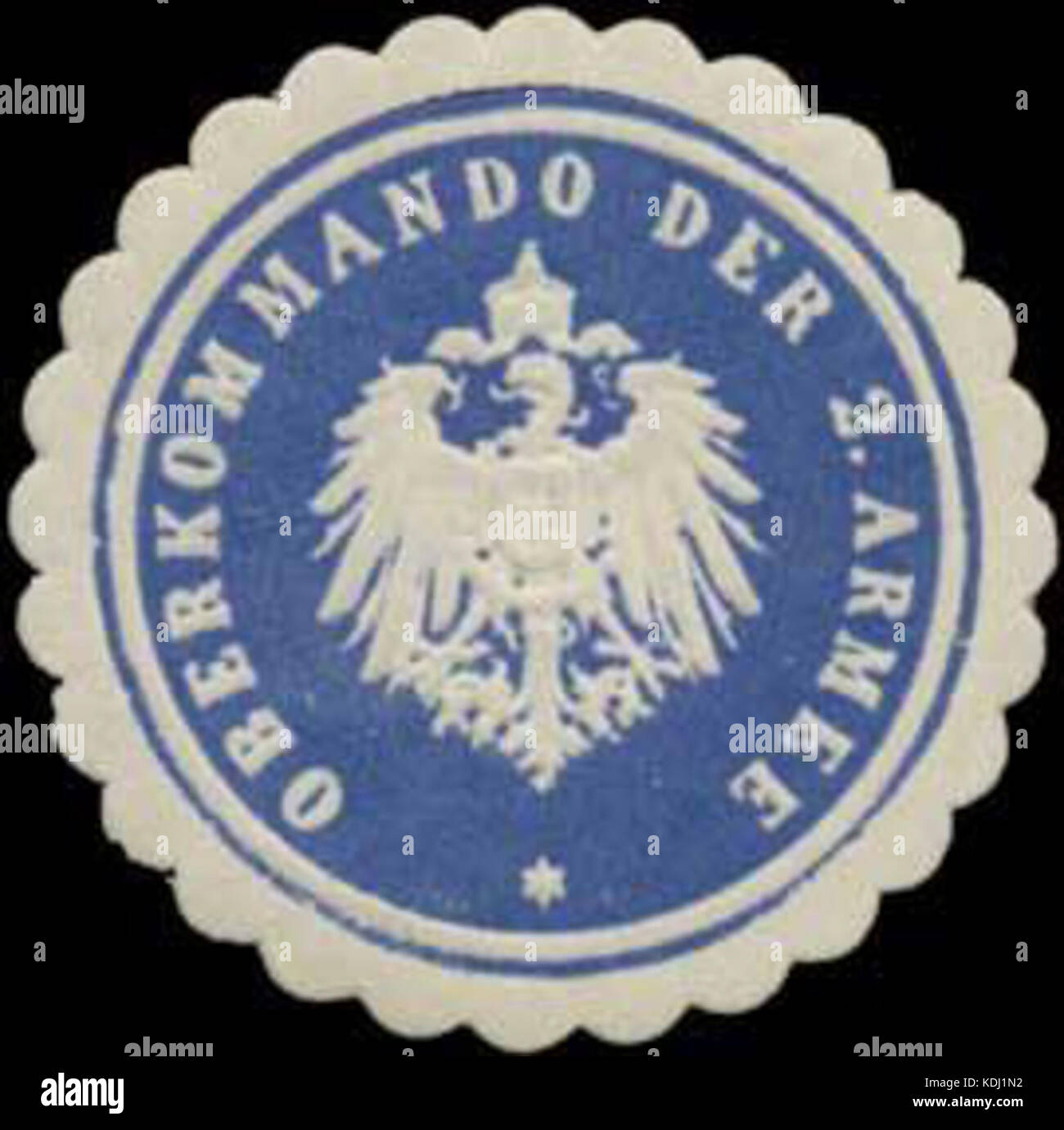 Siegelmarke Oberkommando der 2. Armee W 0348218 Stockfoto