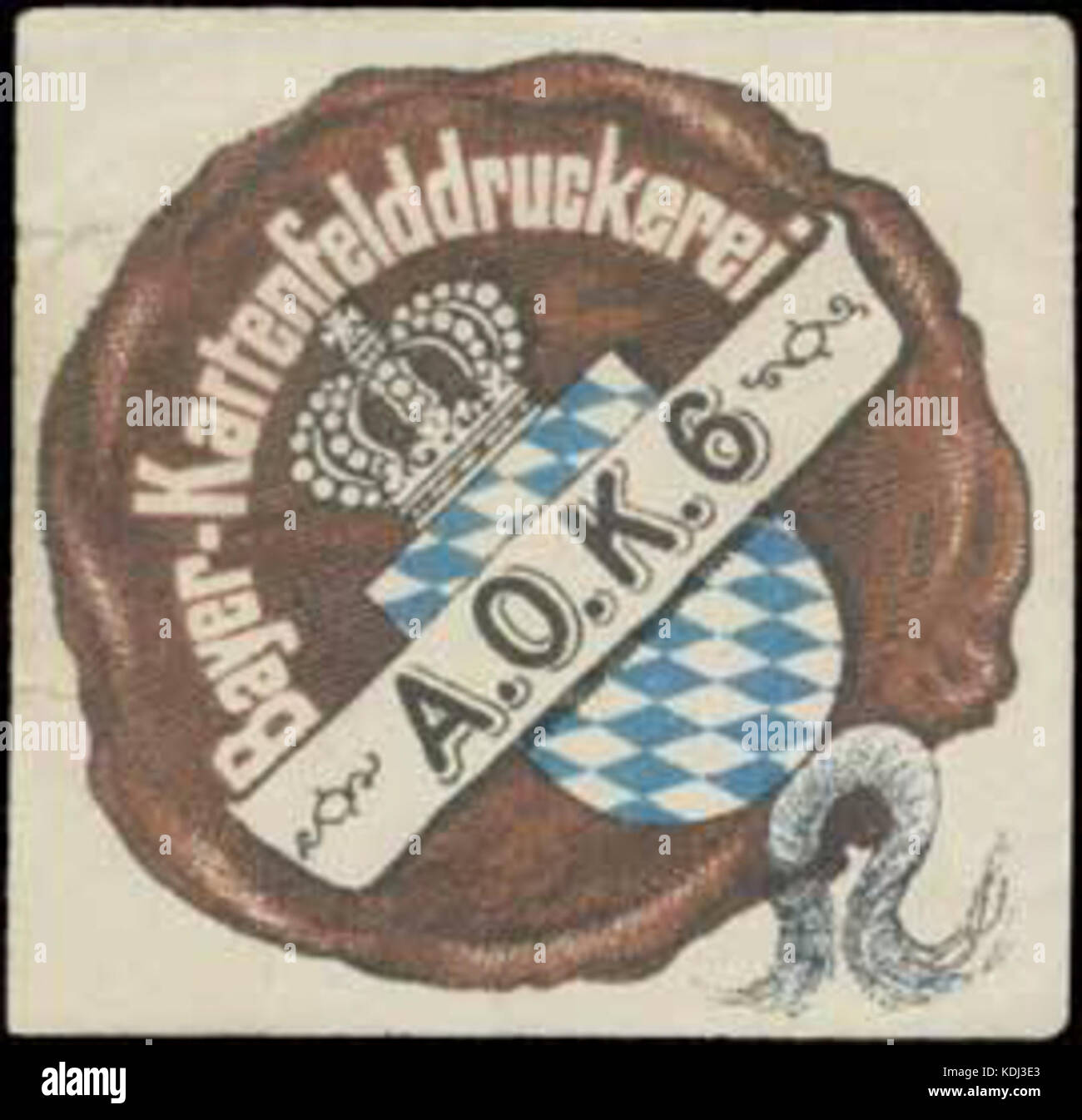 Kartenfelddruckerei Siegelmarke Bayer AOK 6 W 0383506 Stockfoto