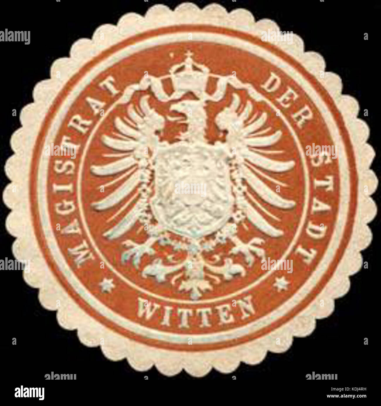 Siegelmarke Magistrat der Stadt Witten W 0216676 Stockfoto