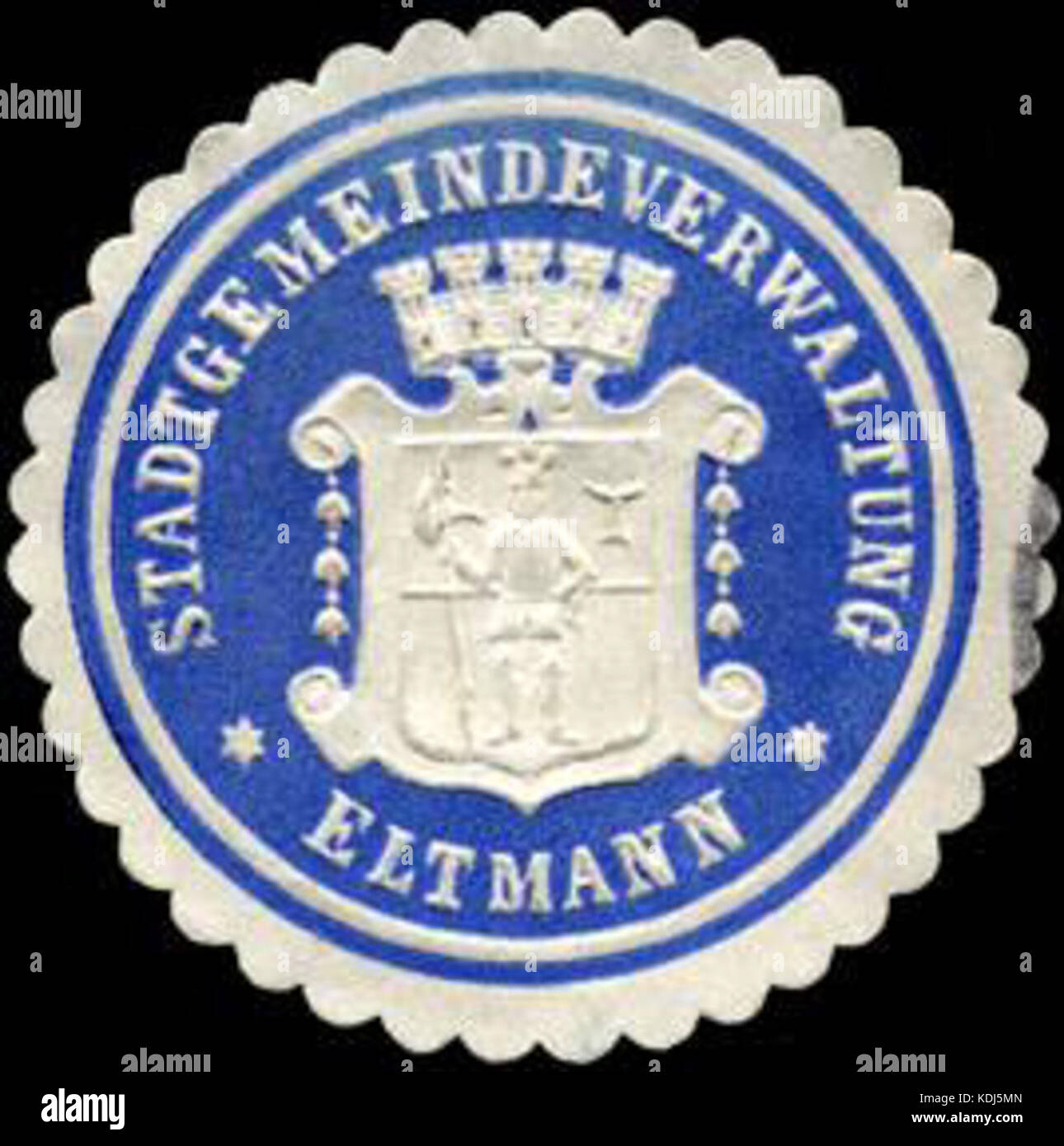 Stadtgemeindeverwaltung Siegelmarke Eltmann W 0226334 Stockfoto
