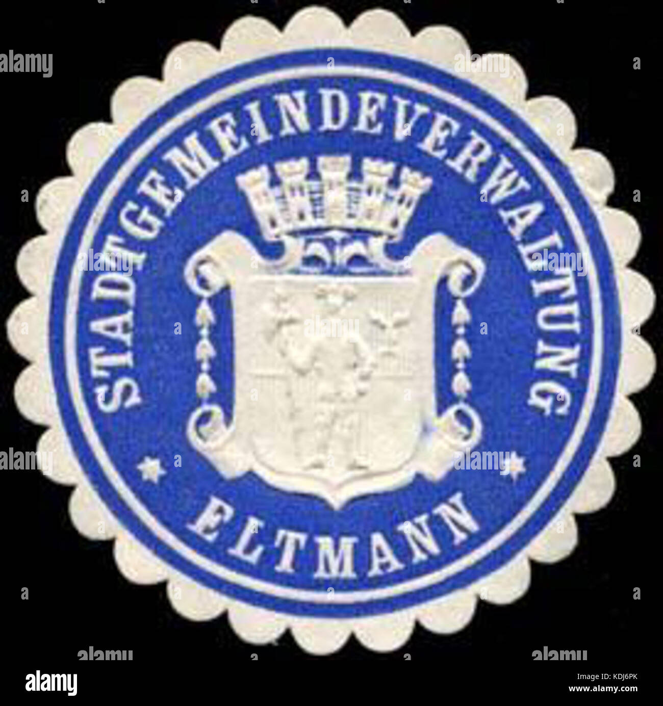 Stadtgemeindeverwaltung Siegelmarke Eltmann W 0234960 Stockfoto