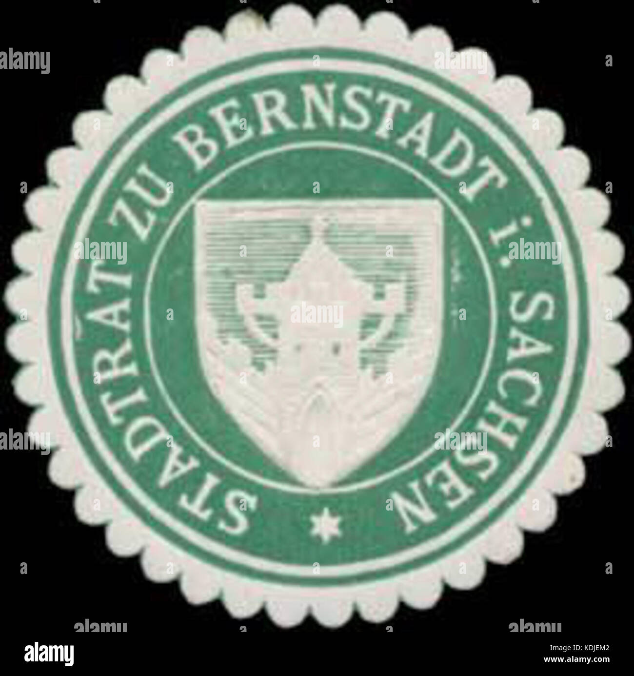Siegelmarke Stadtrat zu Bernstadt in Sachsen W 0334581 Stockfoto