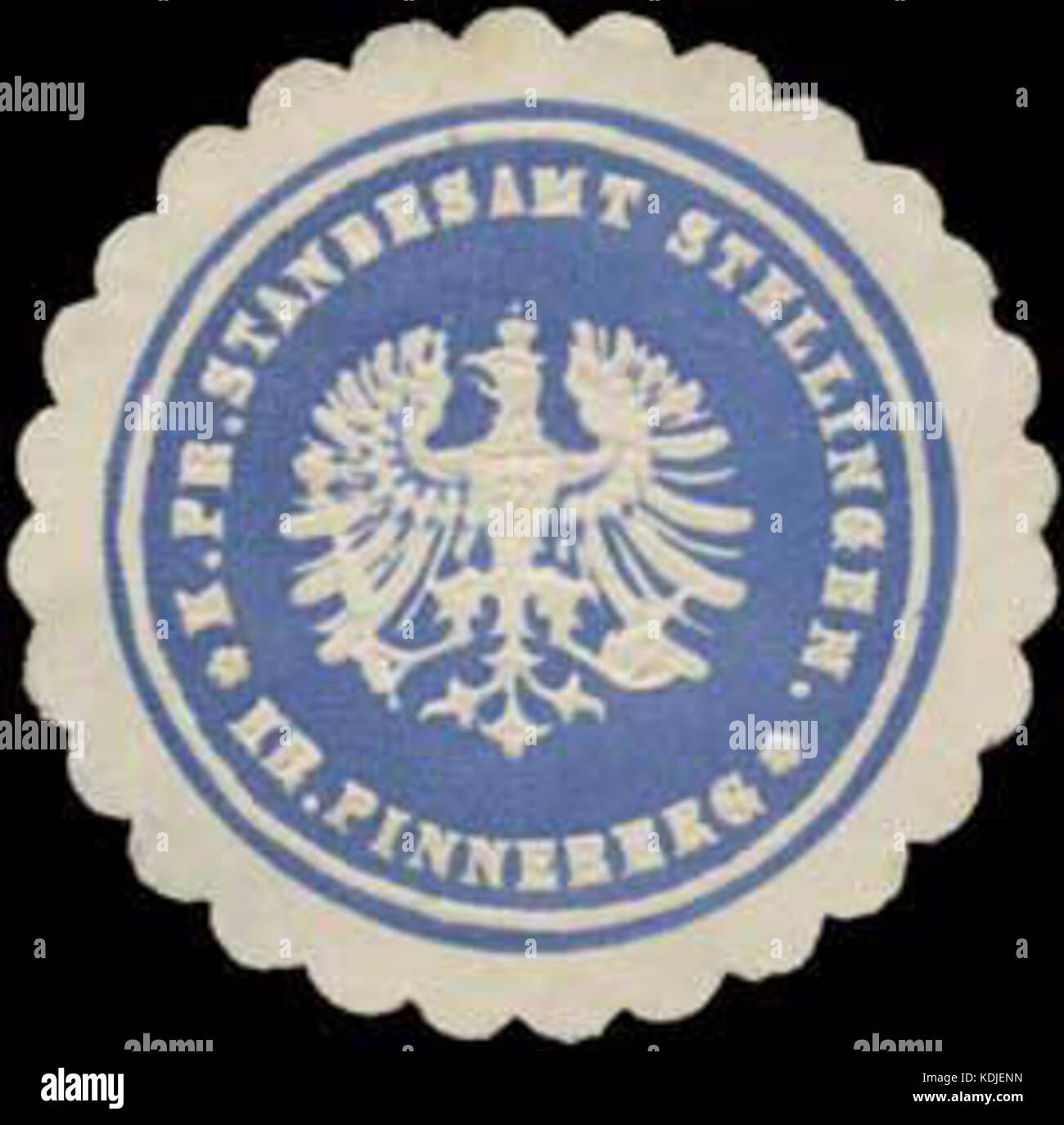 Siegelmarke K.Pr. Standesamt Stellingen Kreis Pinneberg W 0337983 Stockfoto