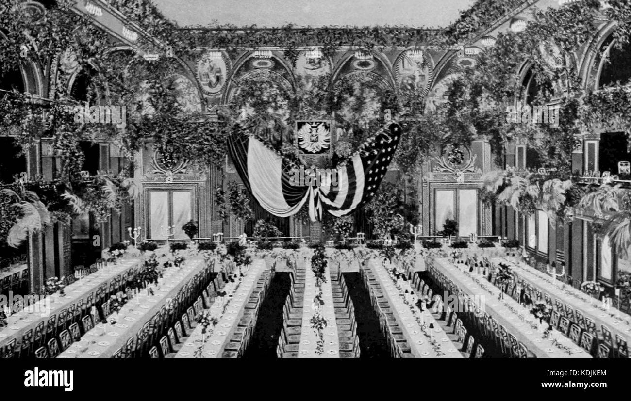 Main Astoria Ballsaal und Banketträume für Prinz Heinrich von Preußen 1902 Stockfoto