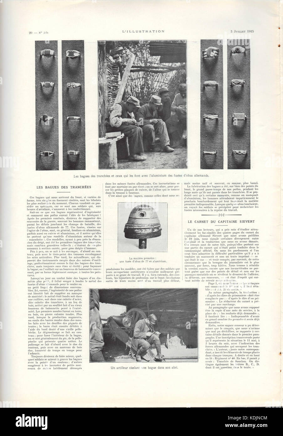 Nr. 3774 3 Juillet 1915, Scan 26, Seite 20. Stockfoto