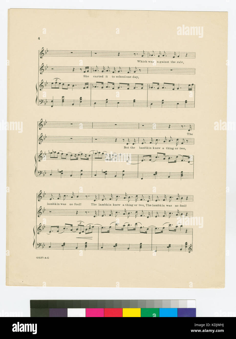 Mary hat ein kleines Lamm (NYPL Hades 454277 1699575) Stockfoto