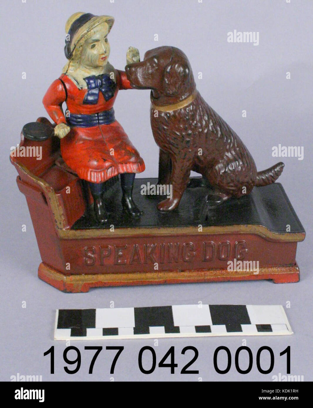 Sprechenden Hund mechanische Coin Bank Stockfoto