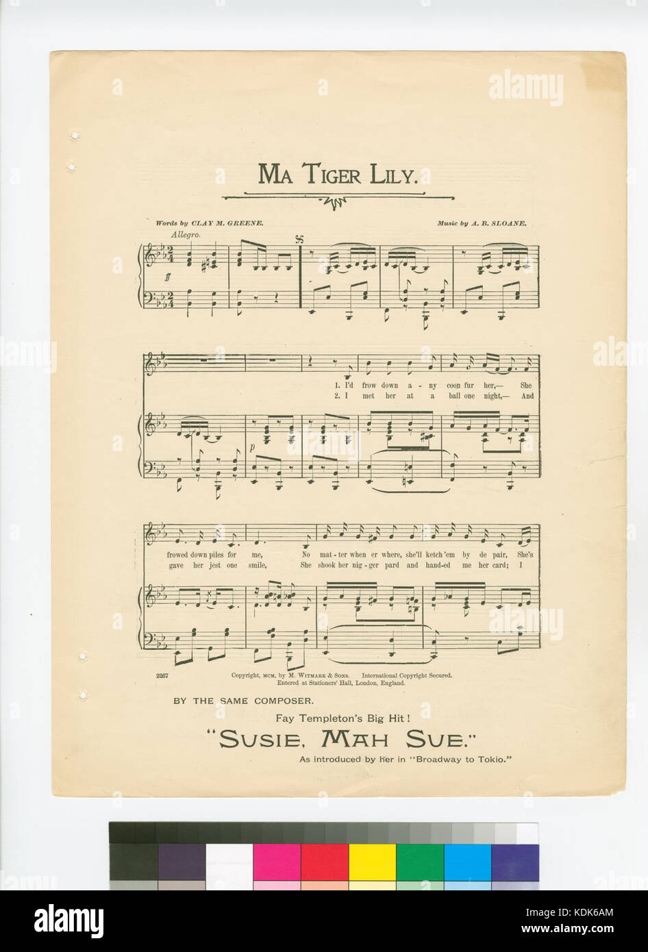 Ma Tiger Lily (NYPL Hades 609157 1940975) Stockfoto