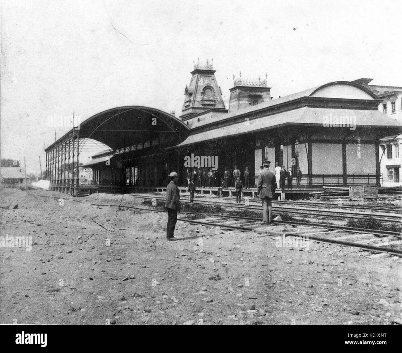 Market Street Station im Bau, ca. 1872 Stockfoto