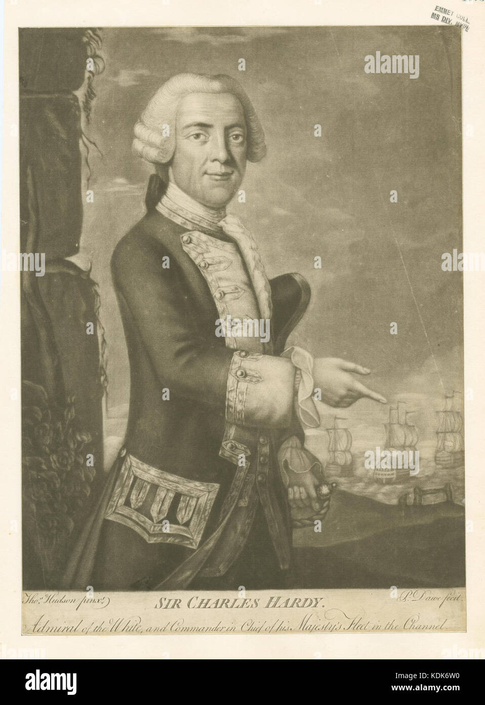 Sir Charles Hardy Admiral der Weißen und Oberbefehlshaber der Flotte seine Majestät im Kanal (Nypl b 13512822 420935) Stockfoto