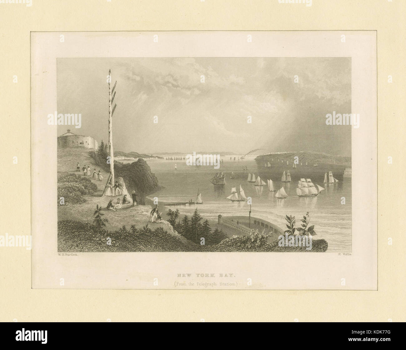 New York Bay (von der Telegraph Station) (Nypl b 13476048 421002) Stockfoto