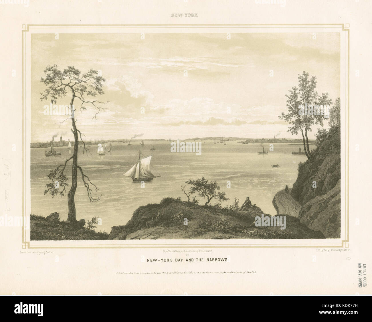 New York Bay und die Narrows (Nypl b 13476048 421003) Stockfoto