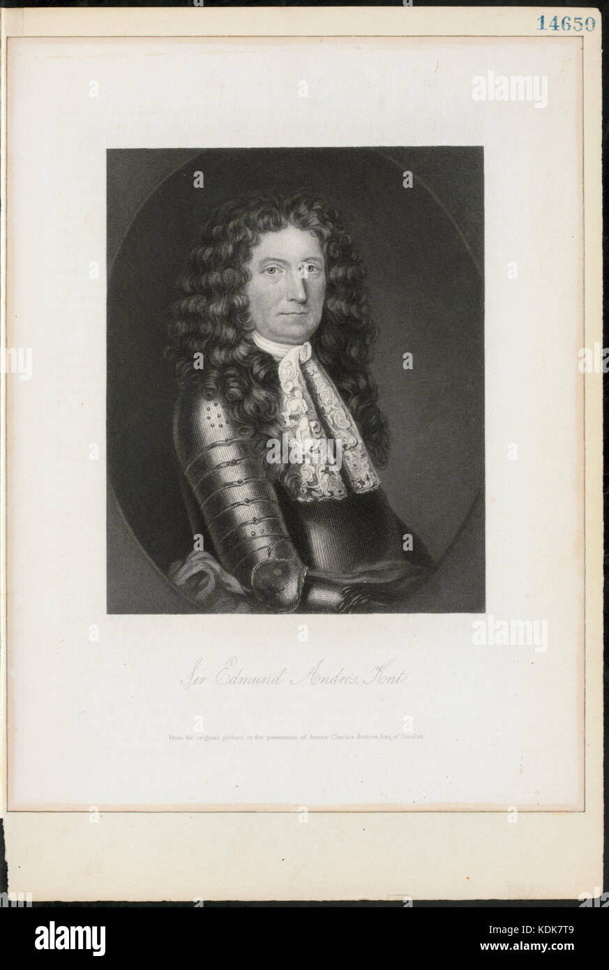 Sir Edmund Andros Knt (NYPL Hades 256402 EM 14650) Stockfoto