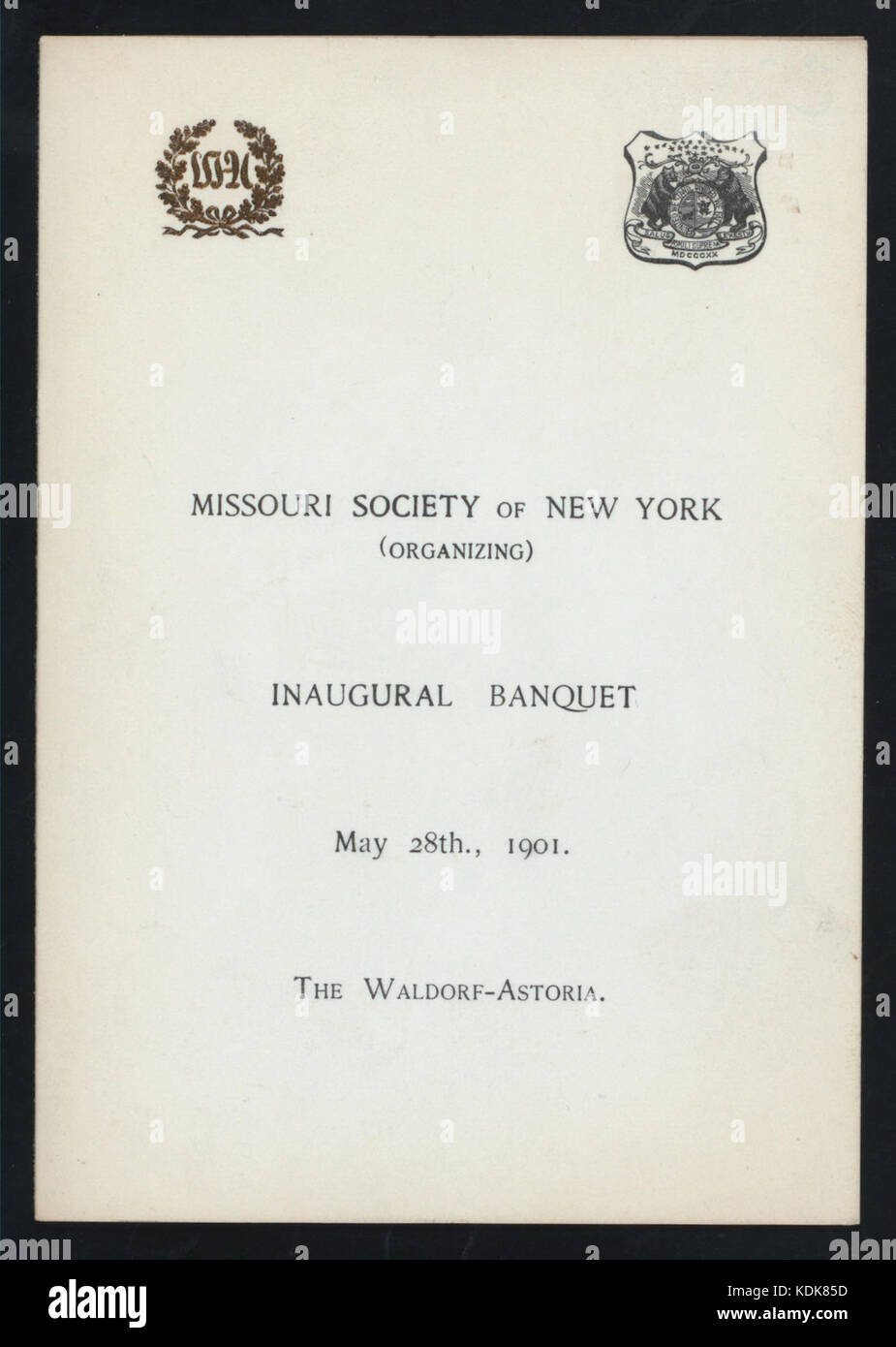 Eröffnungs- und Veranstaltungsräume (von) MISSOURI GESELLSCHAFT VON NEW YORK (at) Waldorf Astoria (NY) (HOTEL gehalten ;) (NYPL Hades 276511 471575) Stockfoto