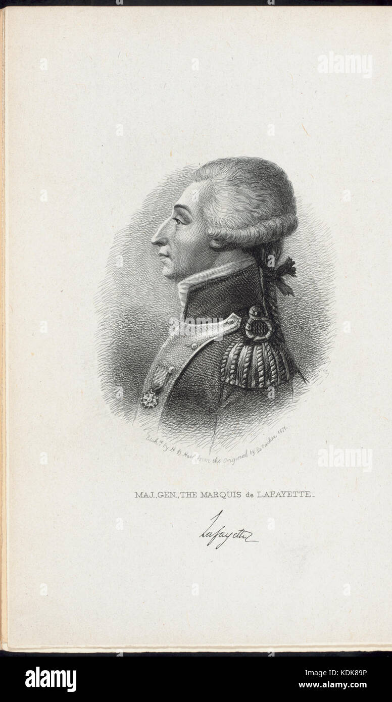 Generalmajor im Marquis De Lafayette (NYPL Hades 256690 EM 15047) Stockfoto