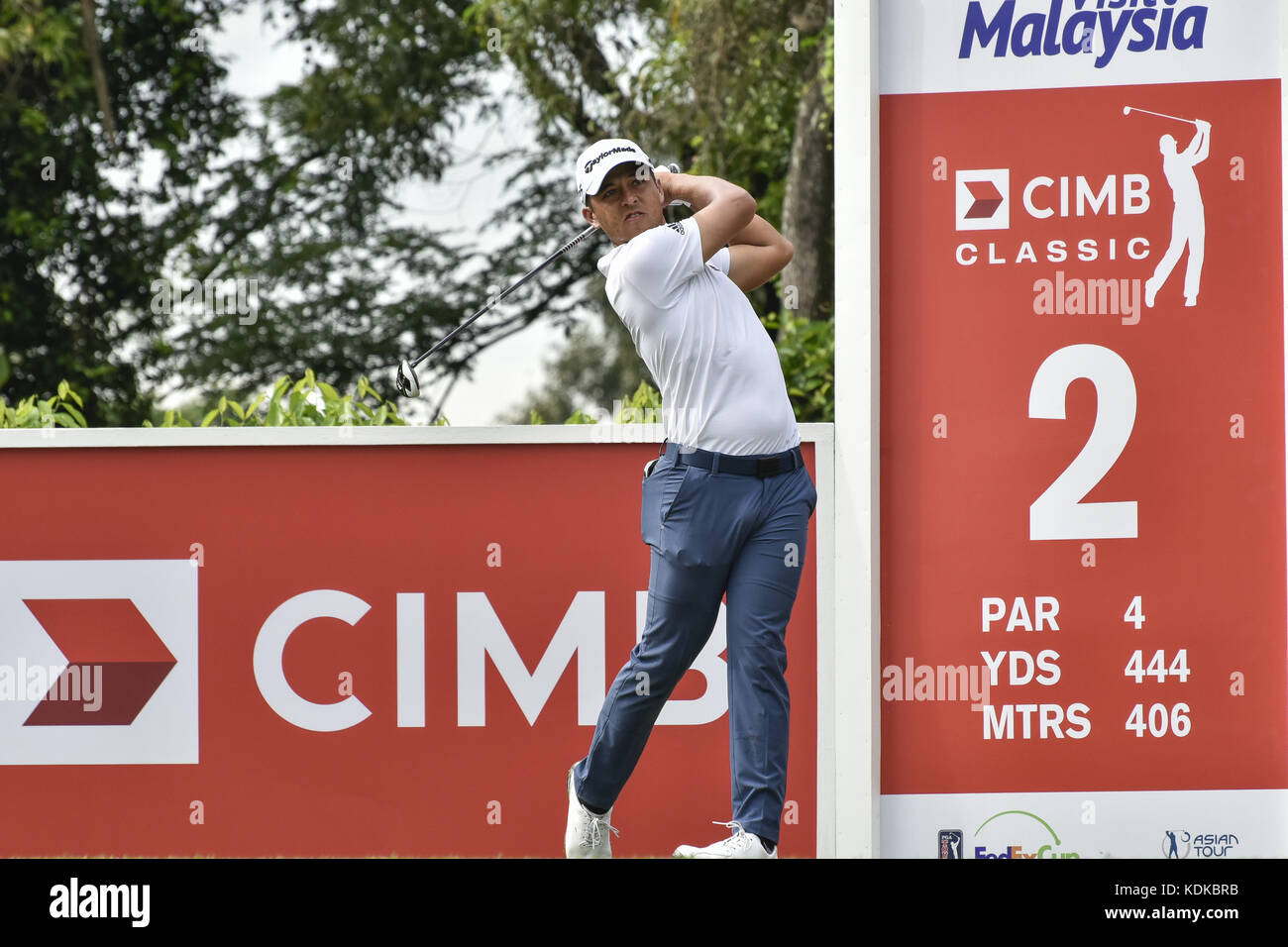 Kuala Lumpur, Malaysia. 14 Okt, 2017. Xander Schauffele der USA in Aktion während der CIMB Klassiker 2017 Tag 3 Am 14. Oktober 2017 An TPC Kuala Lumpur, Malaysia. Quelle: Chris Jung/ZUMA Draht/Alamy leben Nachrichten Stockfoto