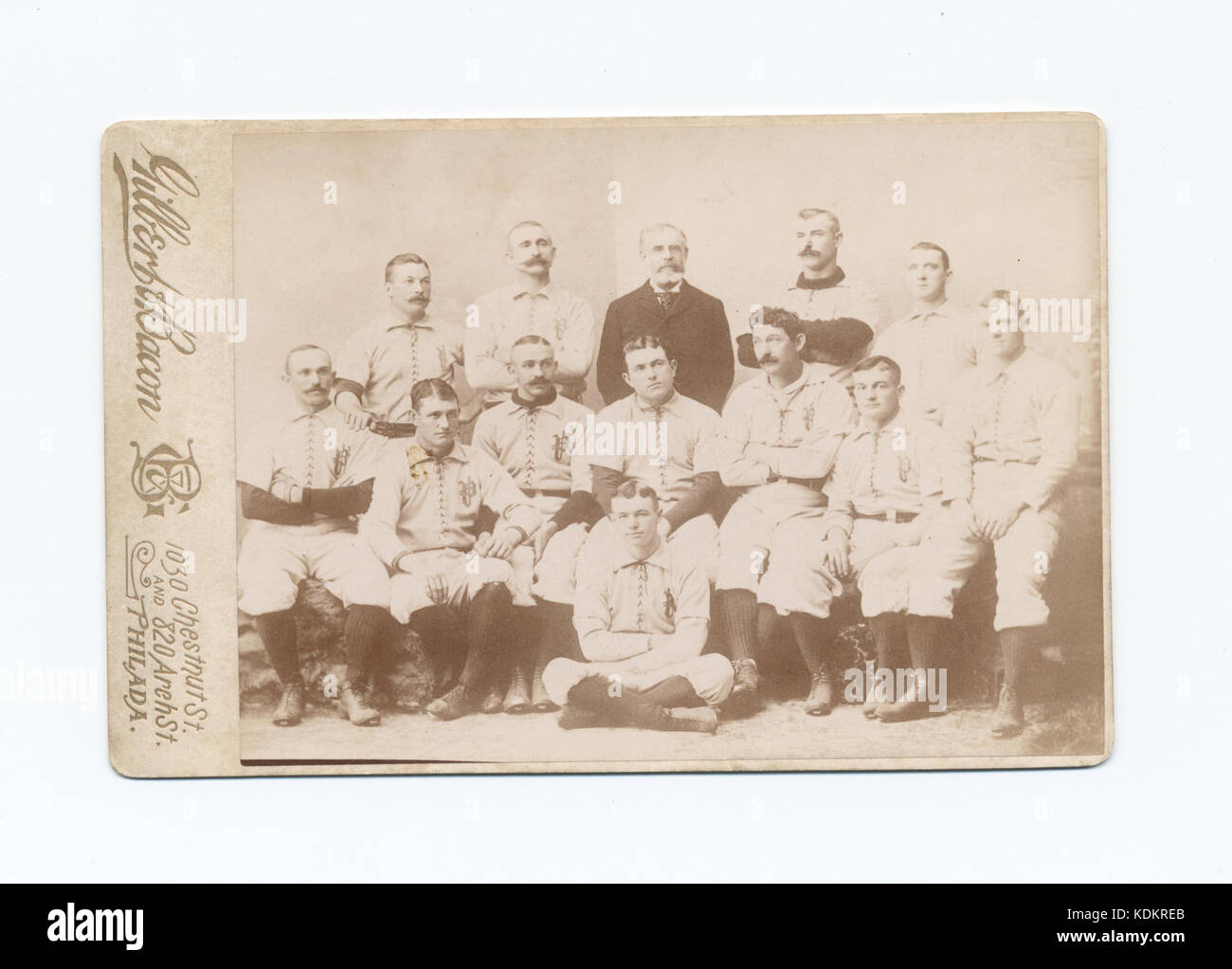 Philadelphia Baseball Club, S., 1892, Allen, Reilly, Thompson, Harry Wright, Connor, Hallman, Hamilton, Delahanty, Clements, Keefe, Kreuz, Weyhing, Carsey (Nypl b 13537024 56323) Stockfoto