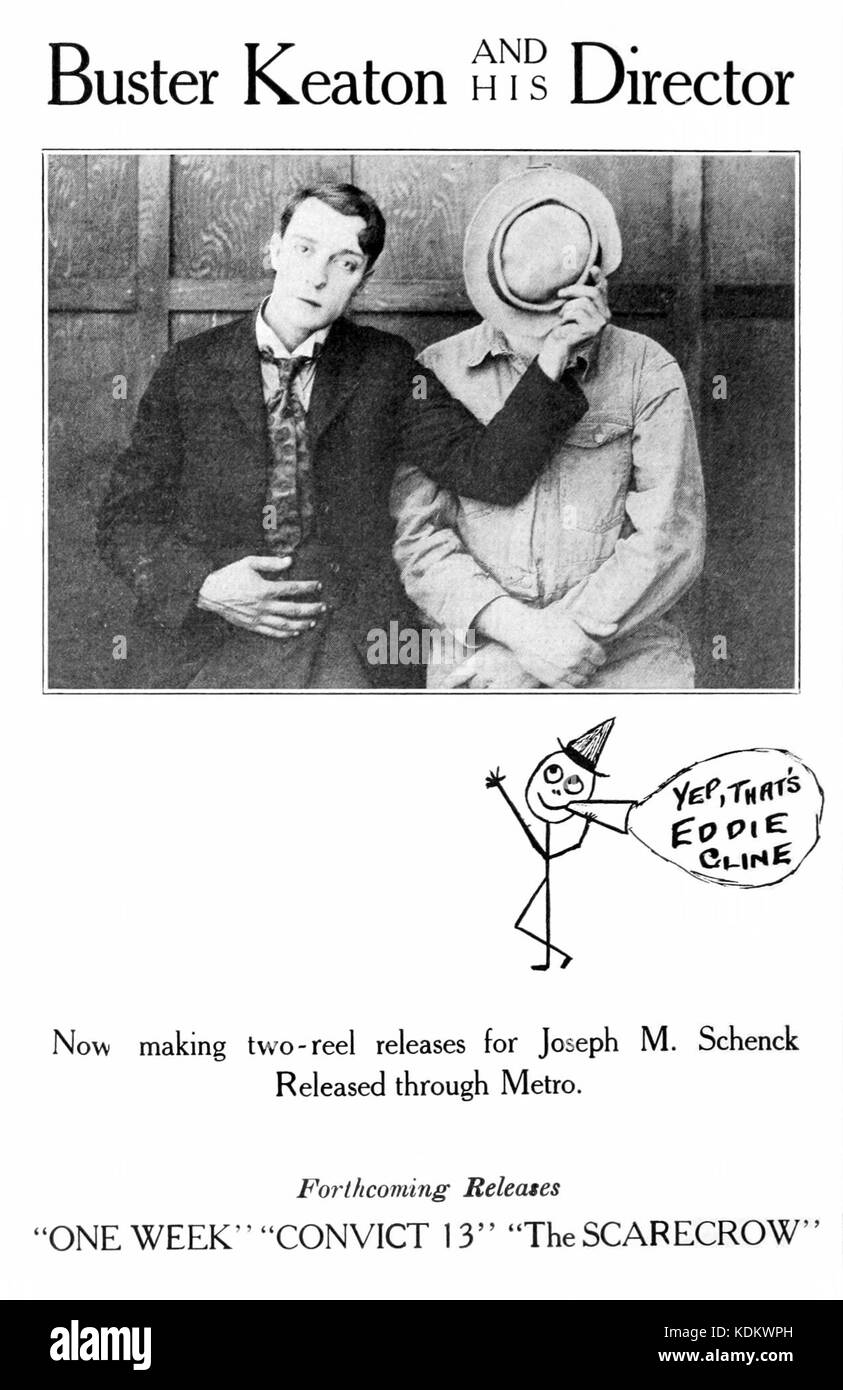 Keaton Cline Ad 1920 Stockfoto