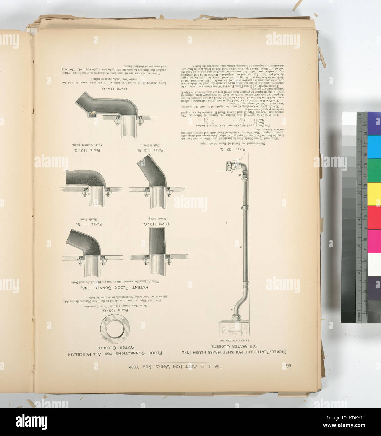 Vernickelte und poliertem Messing-Rohr für Wasser spülen Schränke Stock Verbindungen.. (NYPL b 15260162 487375) Stockfoto