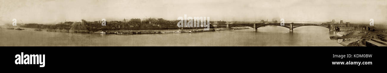 St. Louis Riverfront, 1903 1910 Panorama Stockfoto