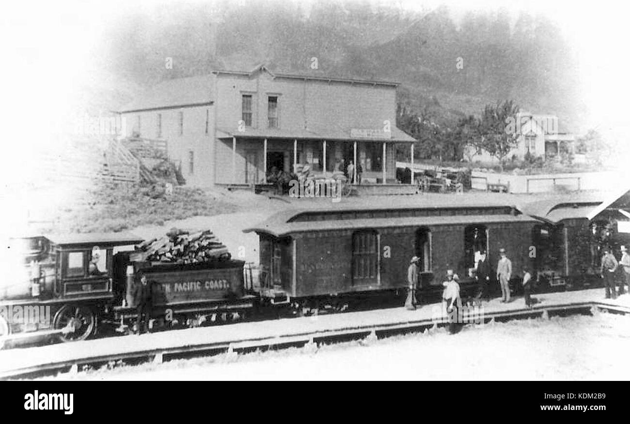 An der nördlichen Pazifikküste Eisenbahn in Freestone, Kalifornien (1893) Stockfoto