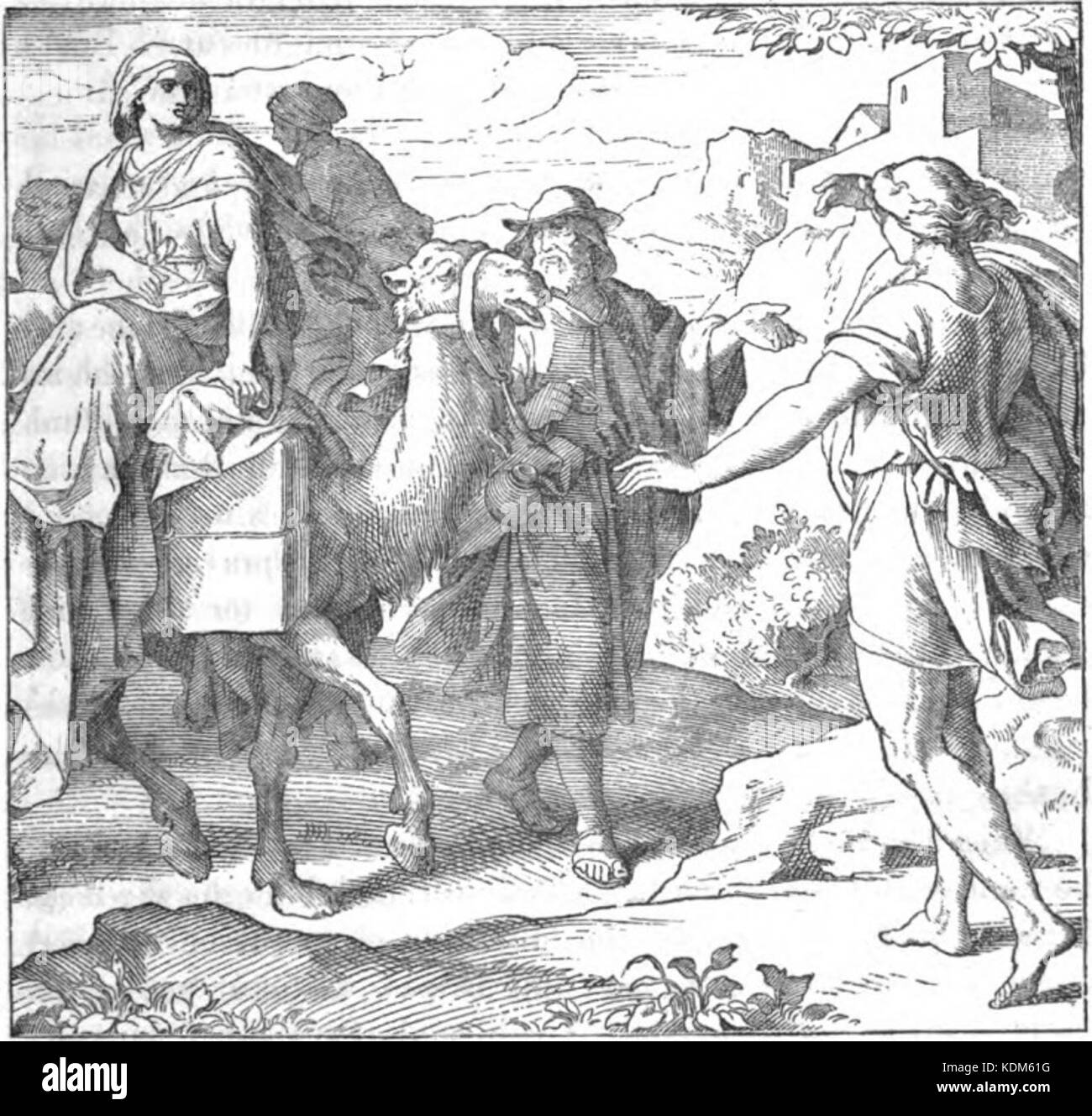 Rebecca trifft Isaac Stockfoto