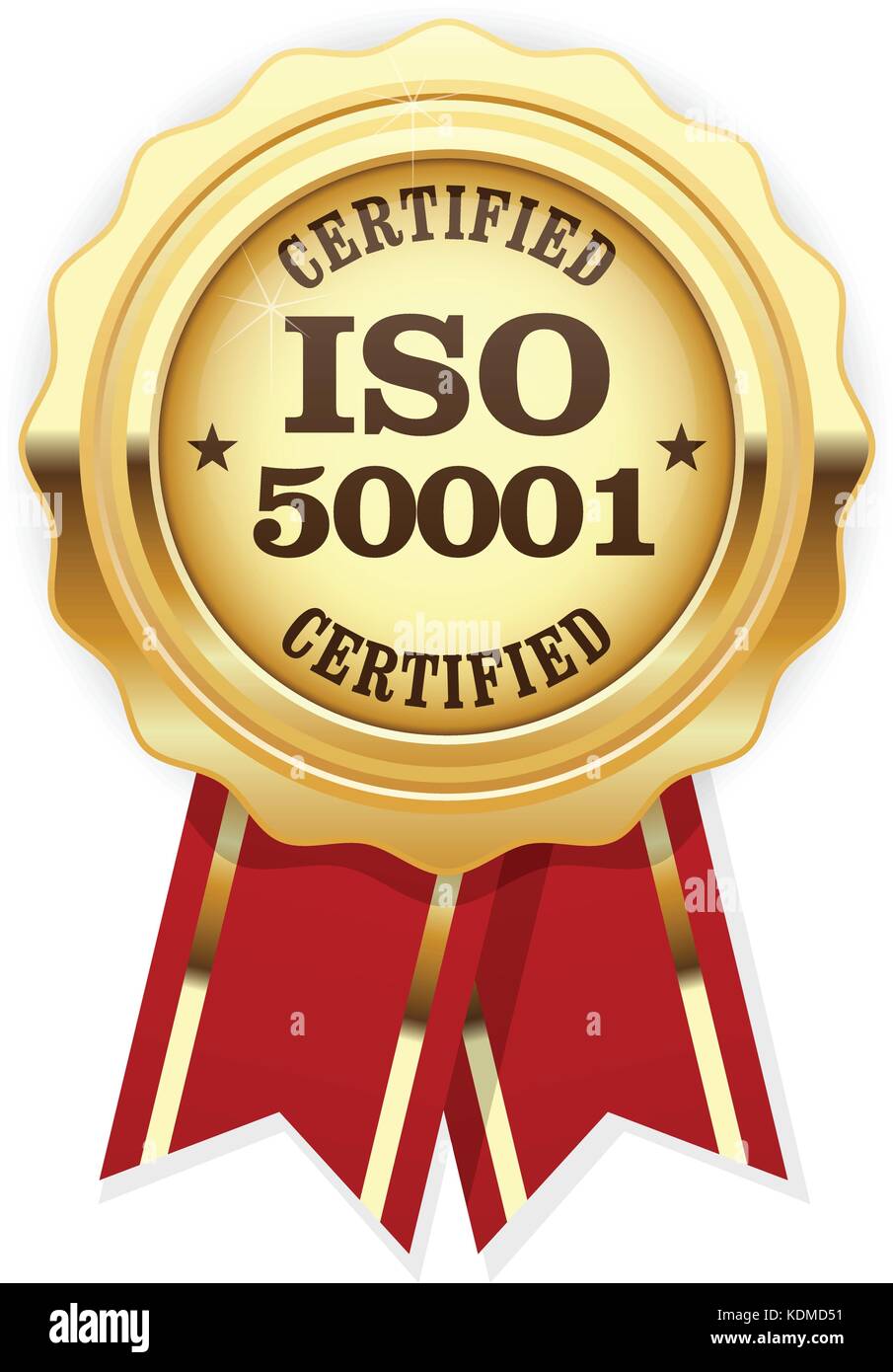Iso 50001-Standard zertifiziert Rosette - Energy Management Systems Stock Vektor