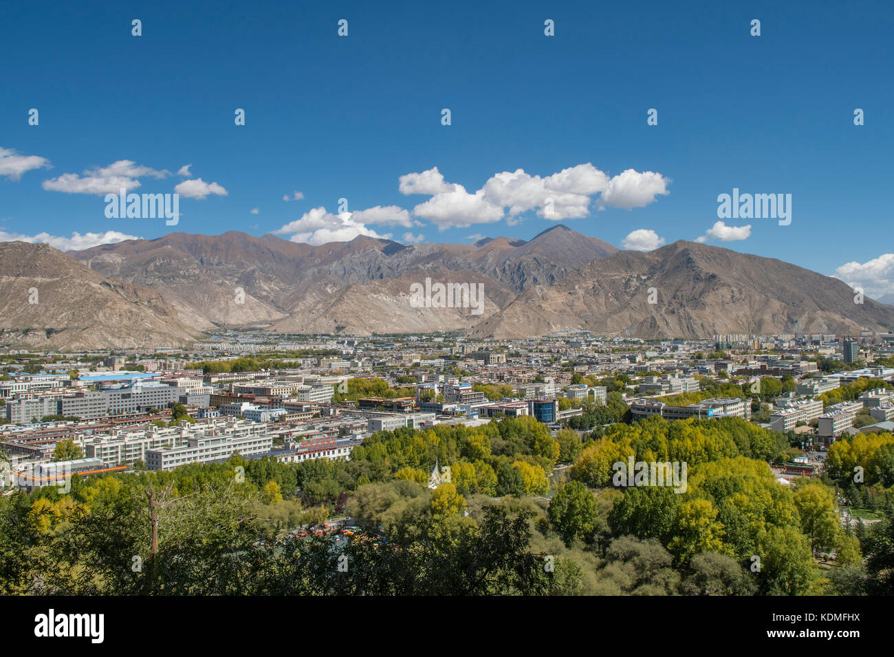 Blick nach Norden Osten von Potala-Palast, Lhasa, Tibet, China Stockfoto