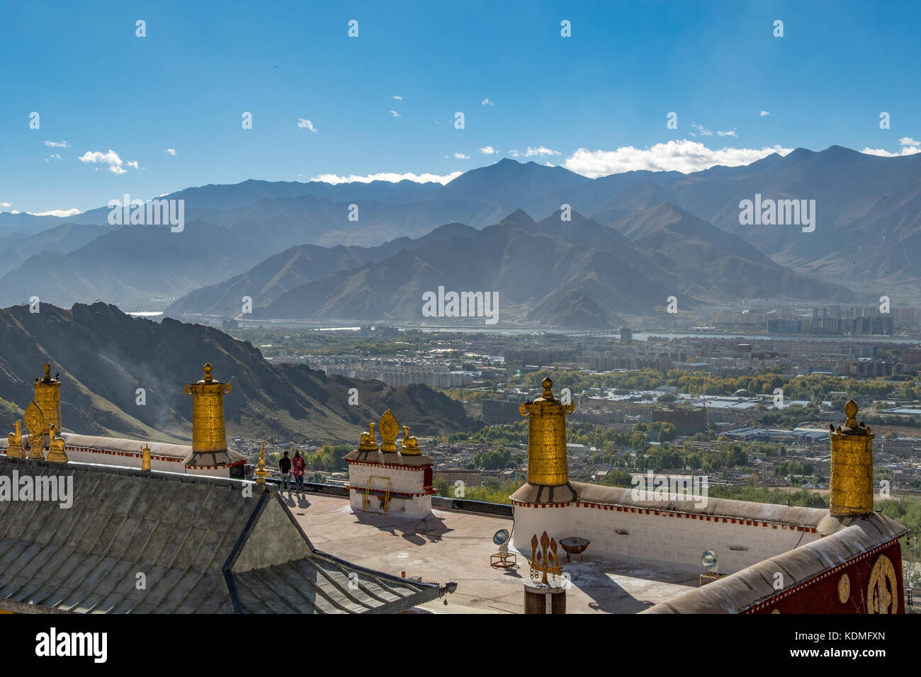 Anzeigen von Lhasa aus Kloster Drepung, Tibet, China Stockfoto