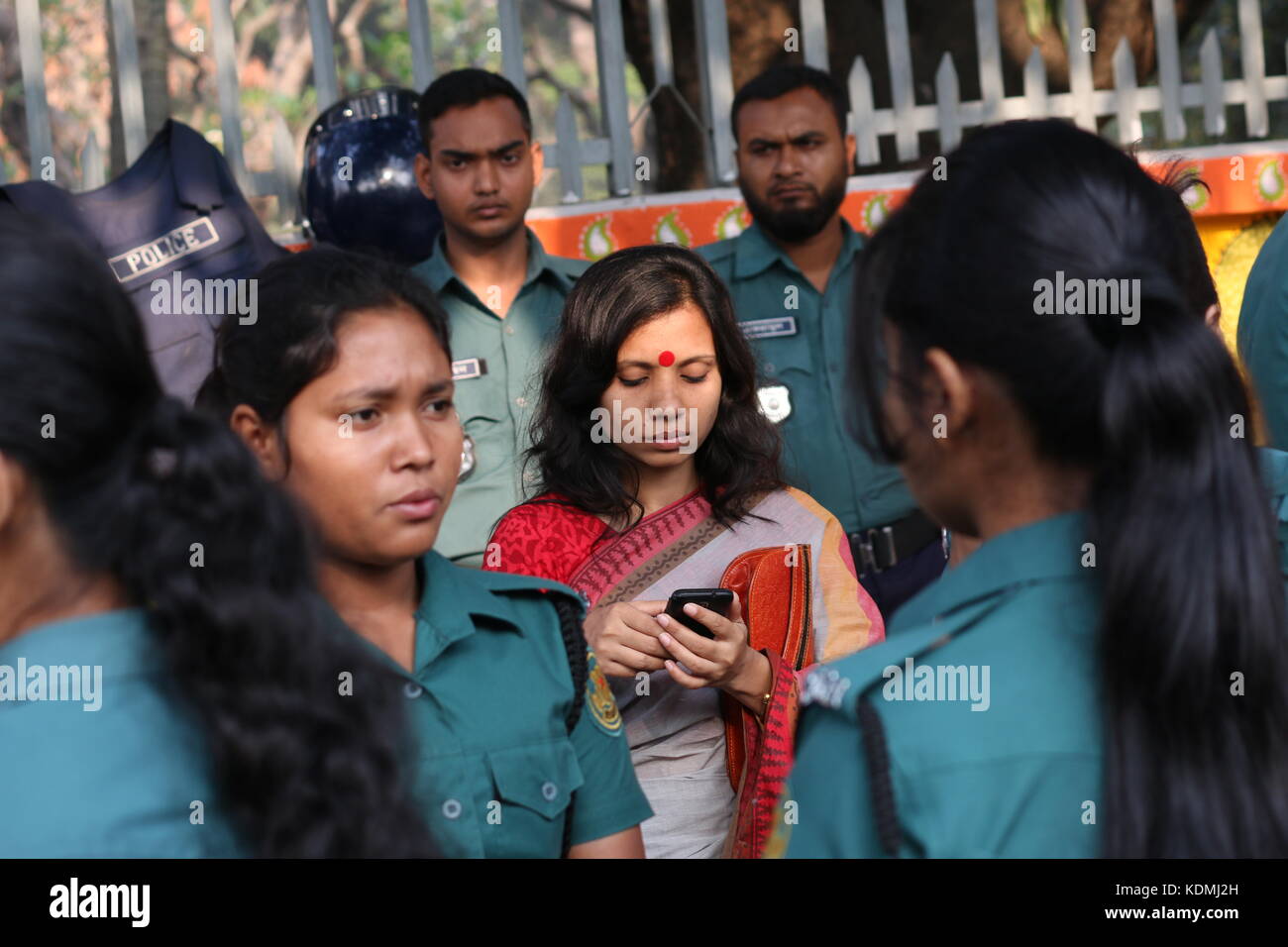 Der Tag nabo Barsa 1422 - die Nation bangalee feiern das neue Jahr der bangla Kalender durch die Anordnung der Ereignisse nach der Volkskunst und Tradition. Stockfoto