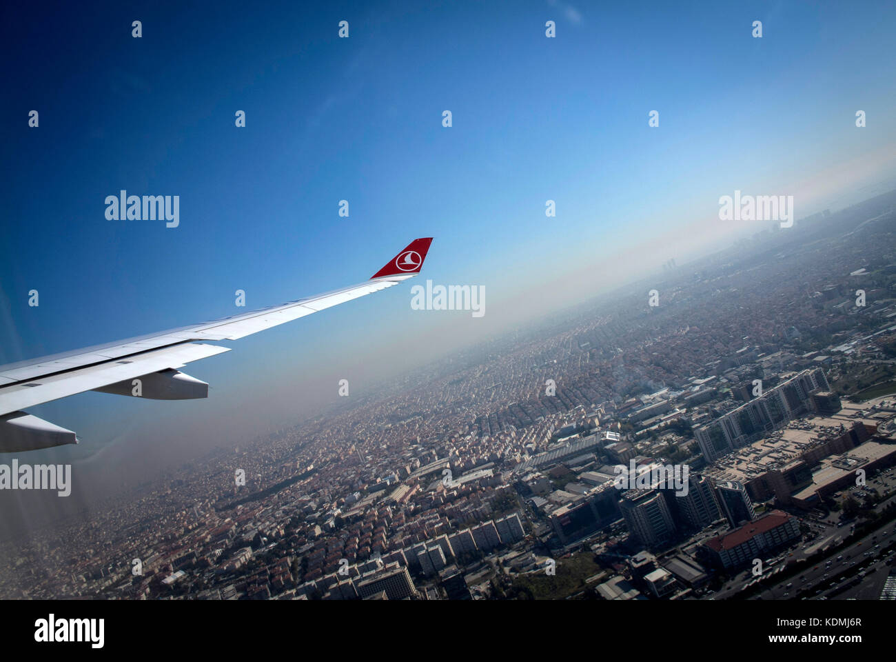 Nehmen Sie vom Flughafen Istanbul in der Türkei. Stockfoto