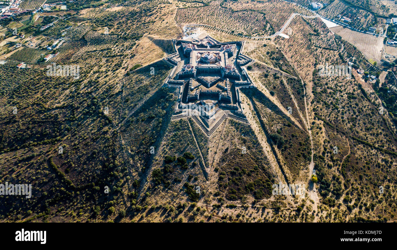 Forte da Graca, Elvas, Alentejo, Portugal, (Bastion fort oder Stern fort) Stockfoto