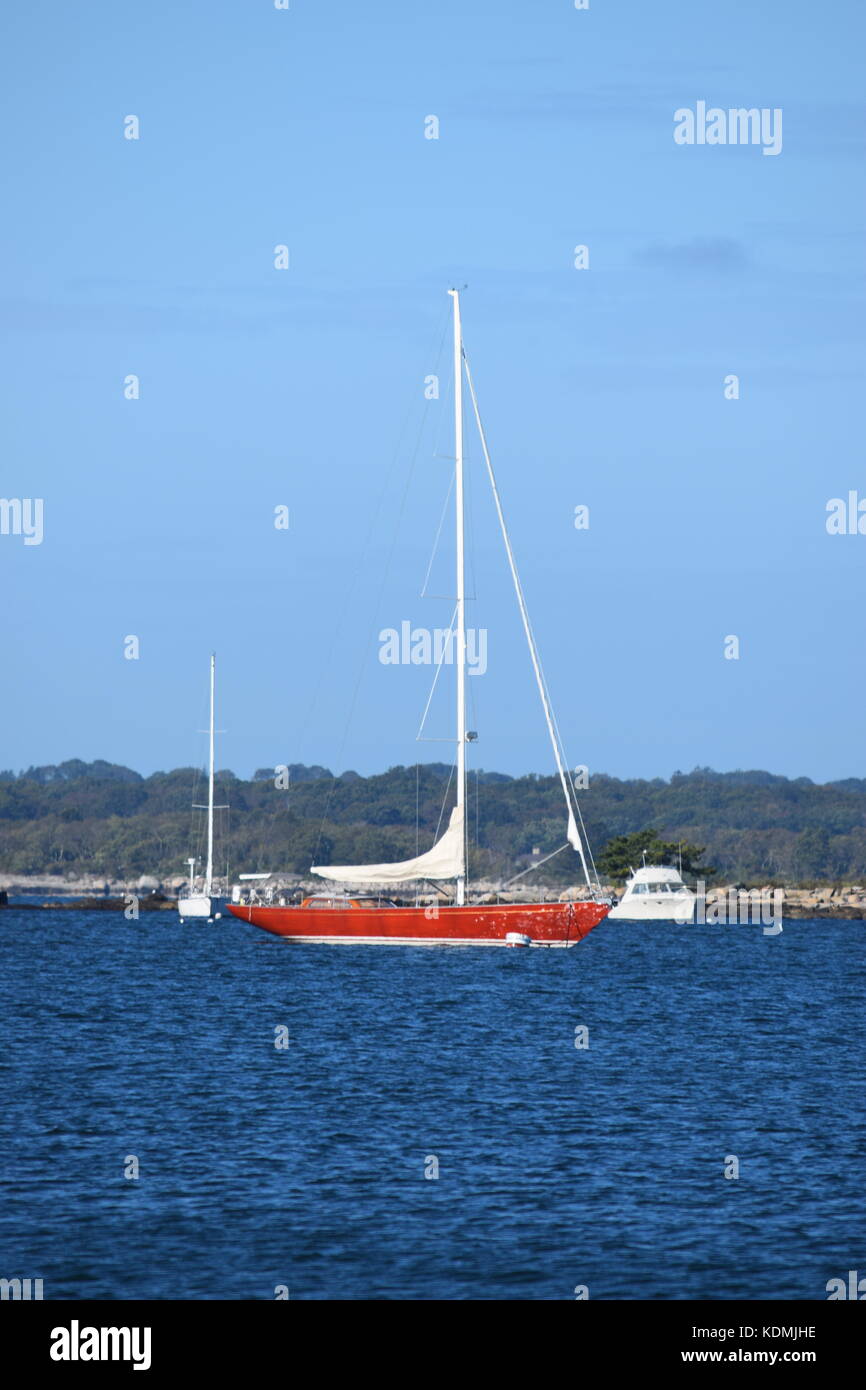 Rote Segelboot Stockfoto