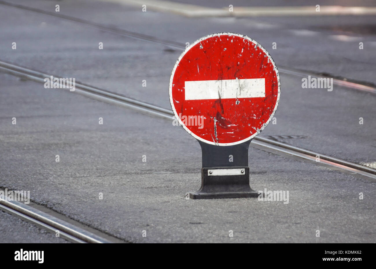 Verkehrsschild, kein Eintrag für den Verkehr auf der Straße Stockfoto