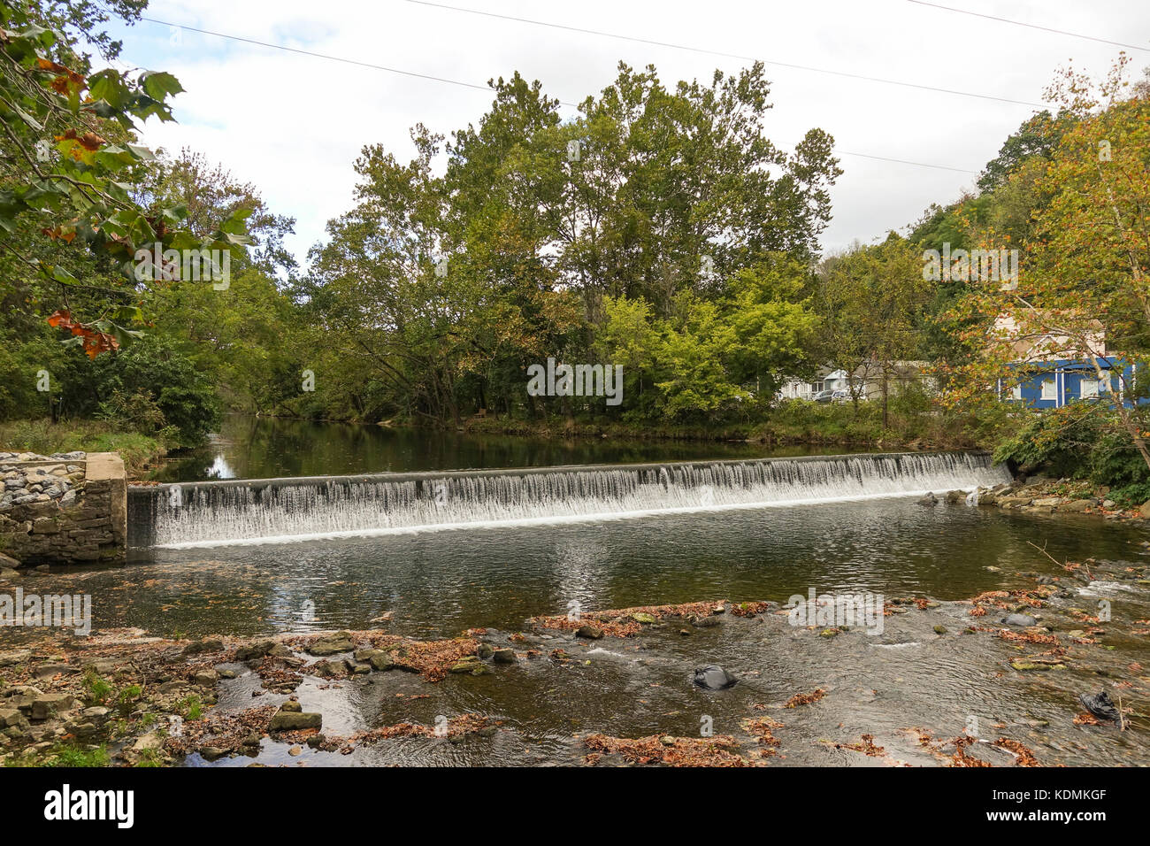 Bushkill Creek in Easton, Lehigh Valley, Pennsylvania, United States. Stockfoto