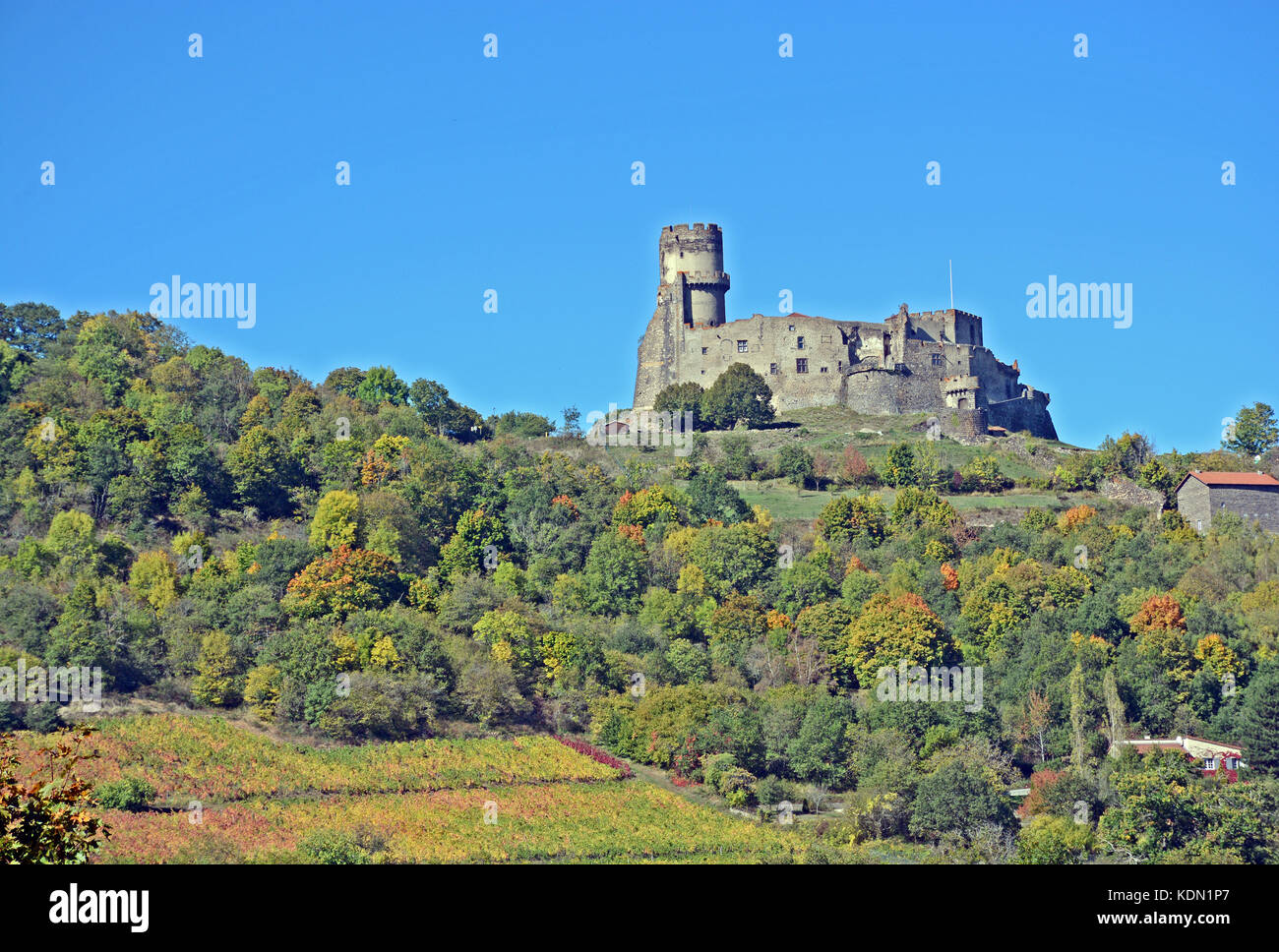 Tournoel casttle, Volvic, Puy de Dome, Auvergne-Rhone-Alpes, Frankreich Stockfoto