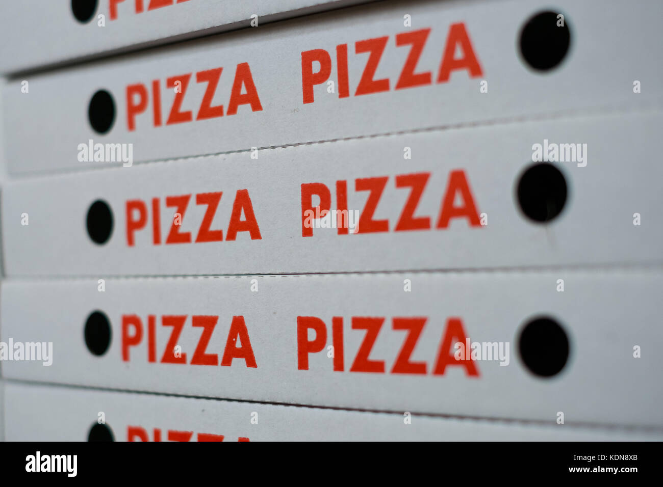 Pizza - pizza Kartons, leere pizza box Stockfoto