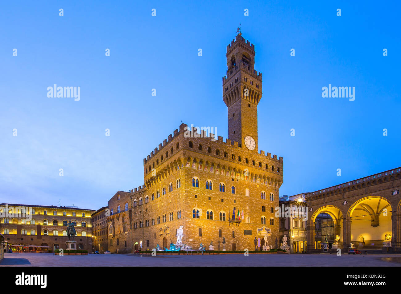 Piazza della Signoria in Florenz, Toskana, Italien. Stockfoto