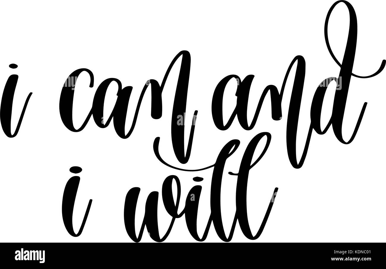 Ich kann und werde ich handschriftliche Beschriftung Beschriftung Stock Vektor