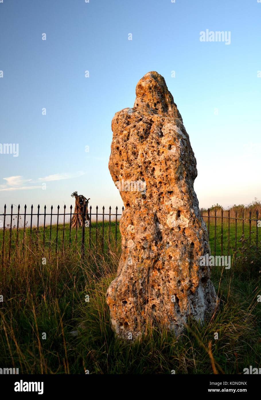 Der König Stein, Rollright Stones in den Cotswolds, Vereinigtes Königreich Stockfoto