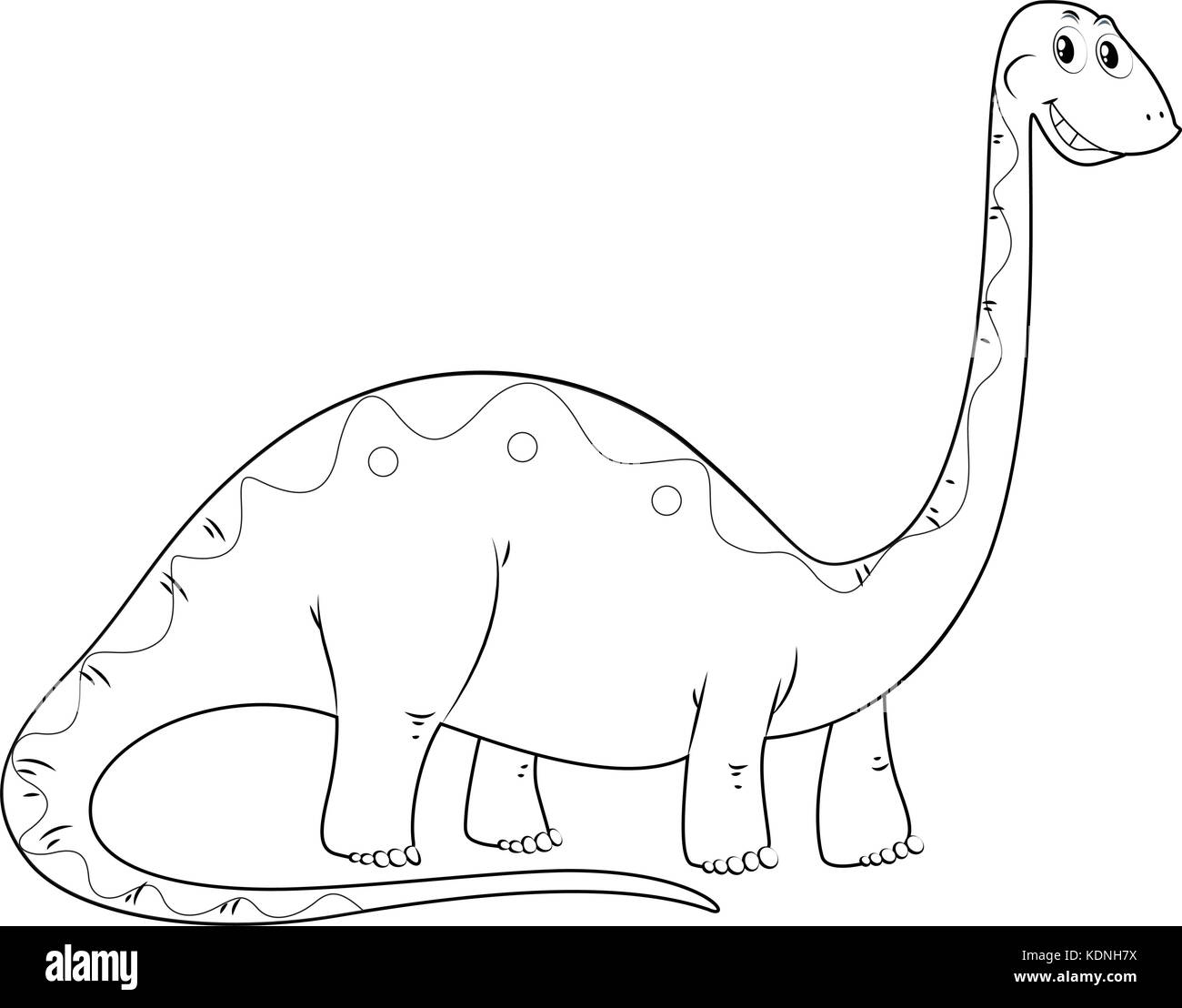 Tierische Umrisse für Dinosaurier langen Hals Abbildung Stock Vektor
