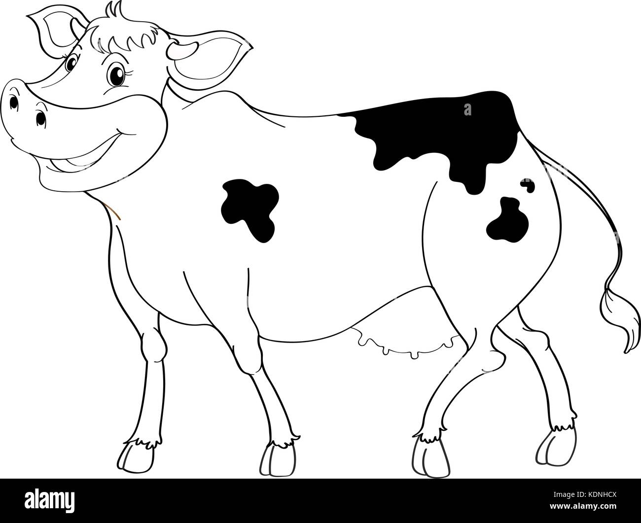 Tierische Umrisse für Happy Cow Abbildung Stock Vektor