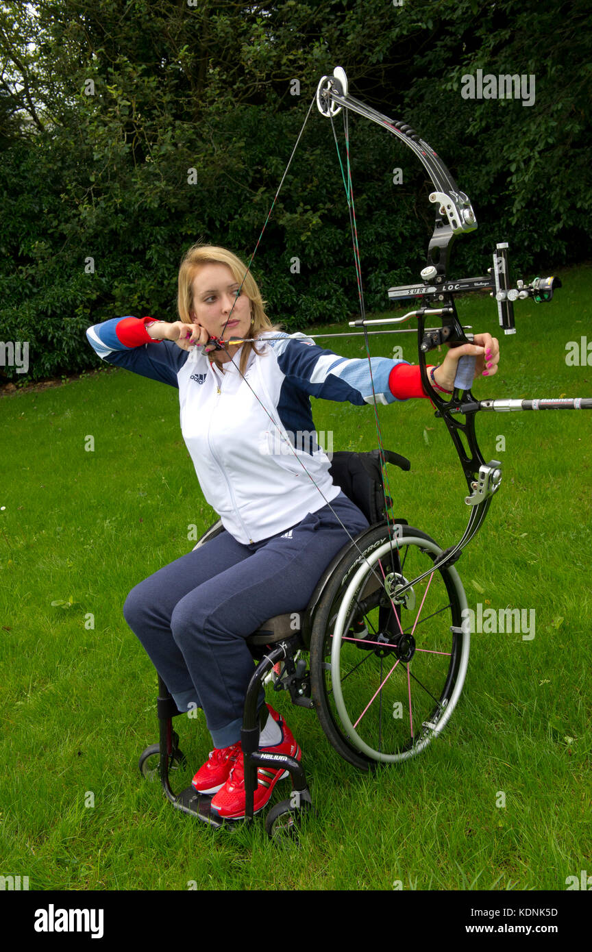 Paralympischen archer Danielle Braun. Stockfoto