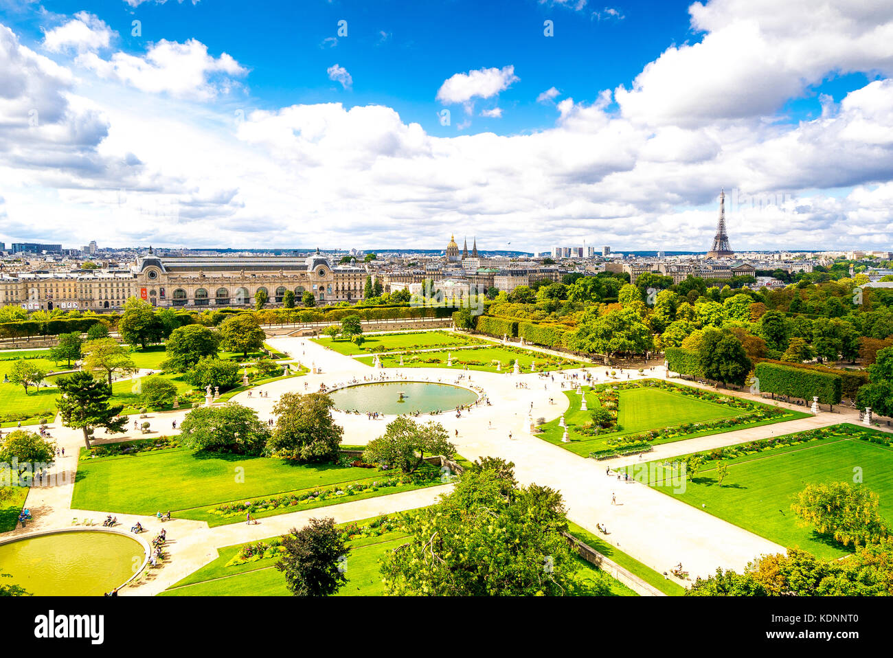 Luftaufnahme der Tuilerien in Paris, Frankreich Stockfoto