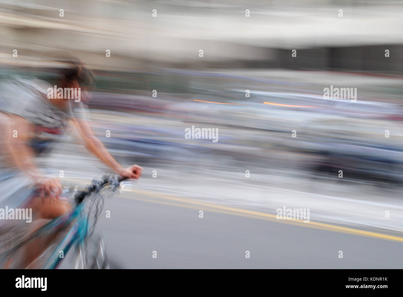 Ciclista en movimiento Stockfoto